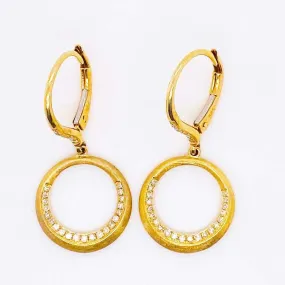 Diamond Open Circle Satin Earrings