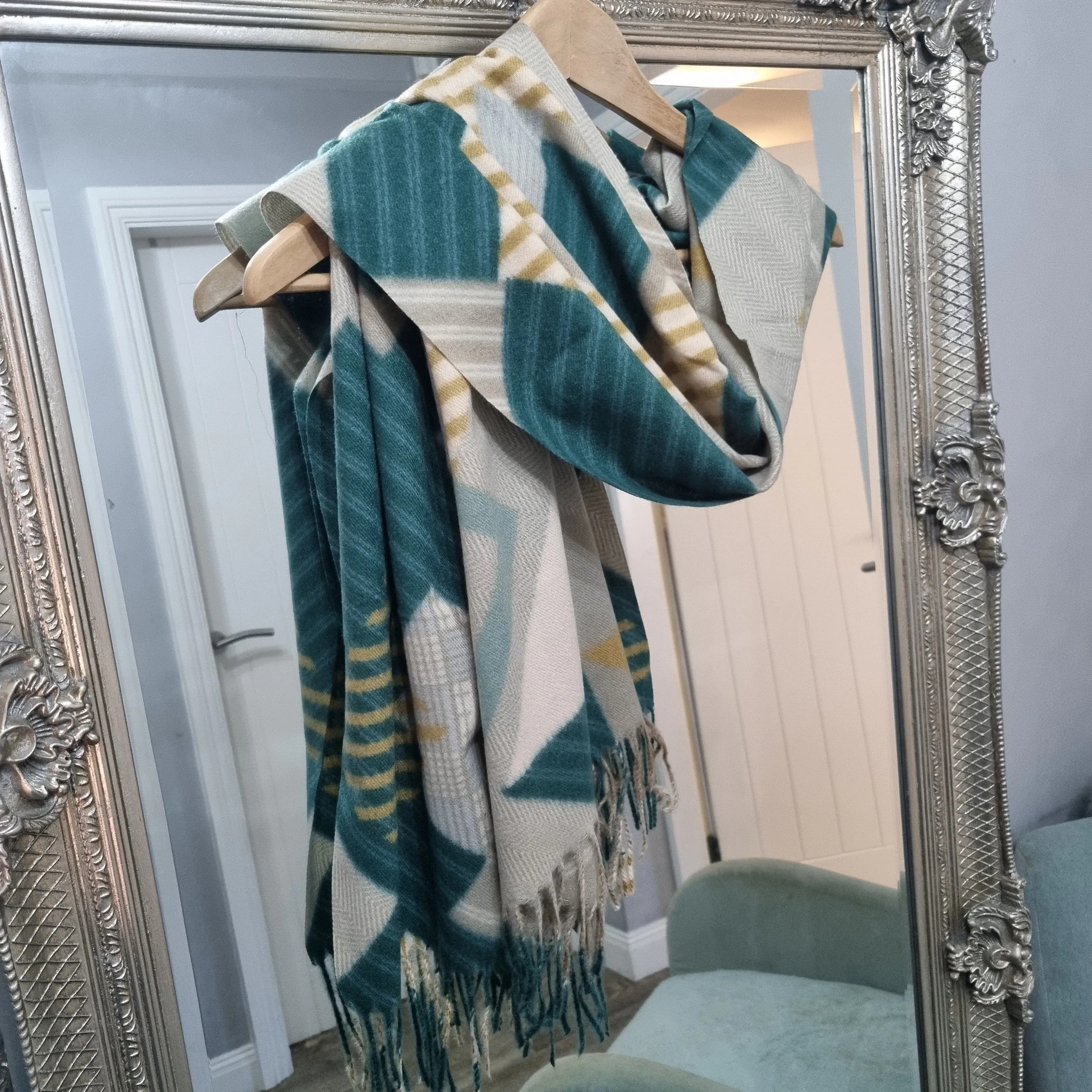 Diamond pattern Scarf Teal