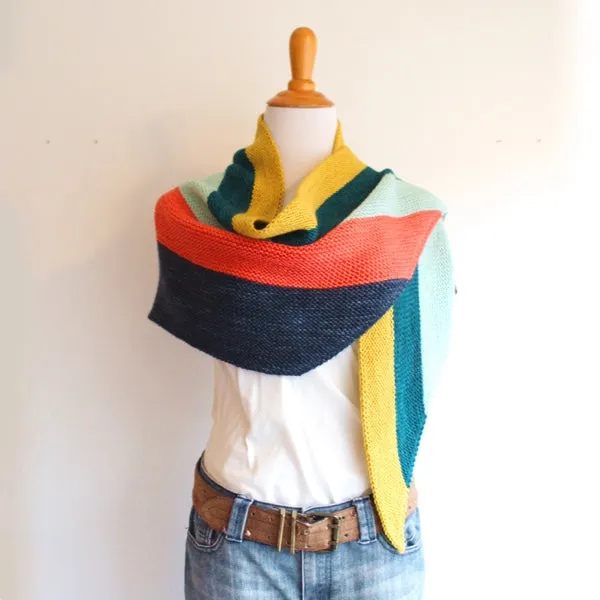 Easy Multi-Coloured Garter Scarfy-Wrap Project