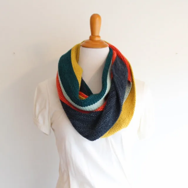 Easy Multi-Coloured Garter Scarfy-Wrap Project