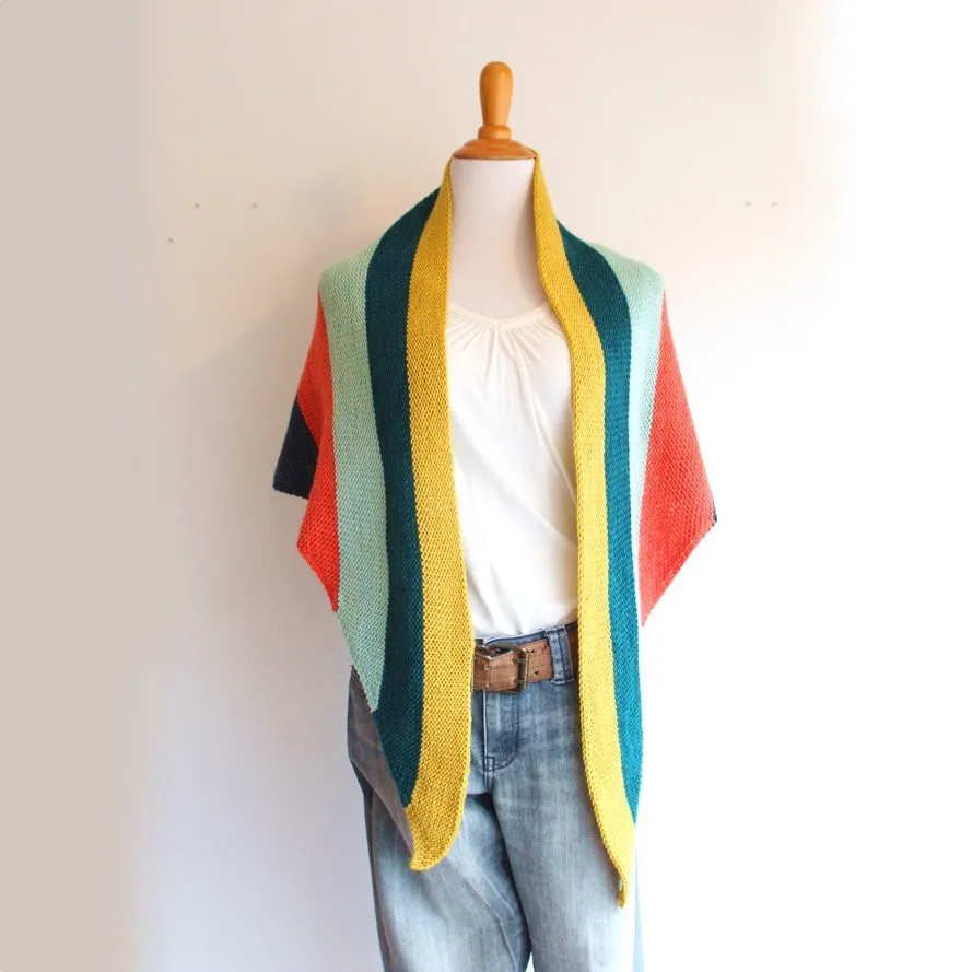 Easy Multi-Coloured Garter Scarfy-Wrap Project