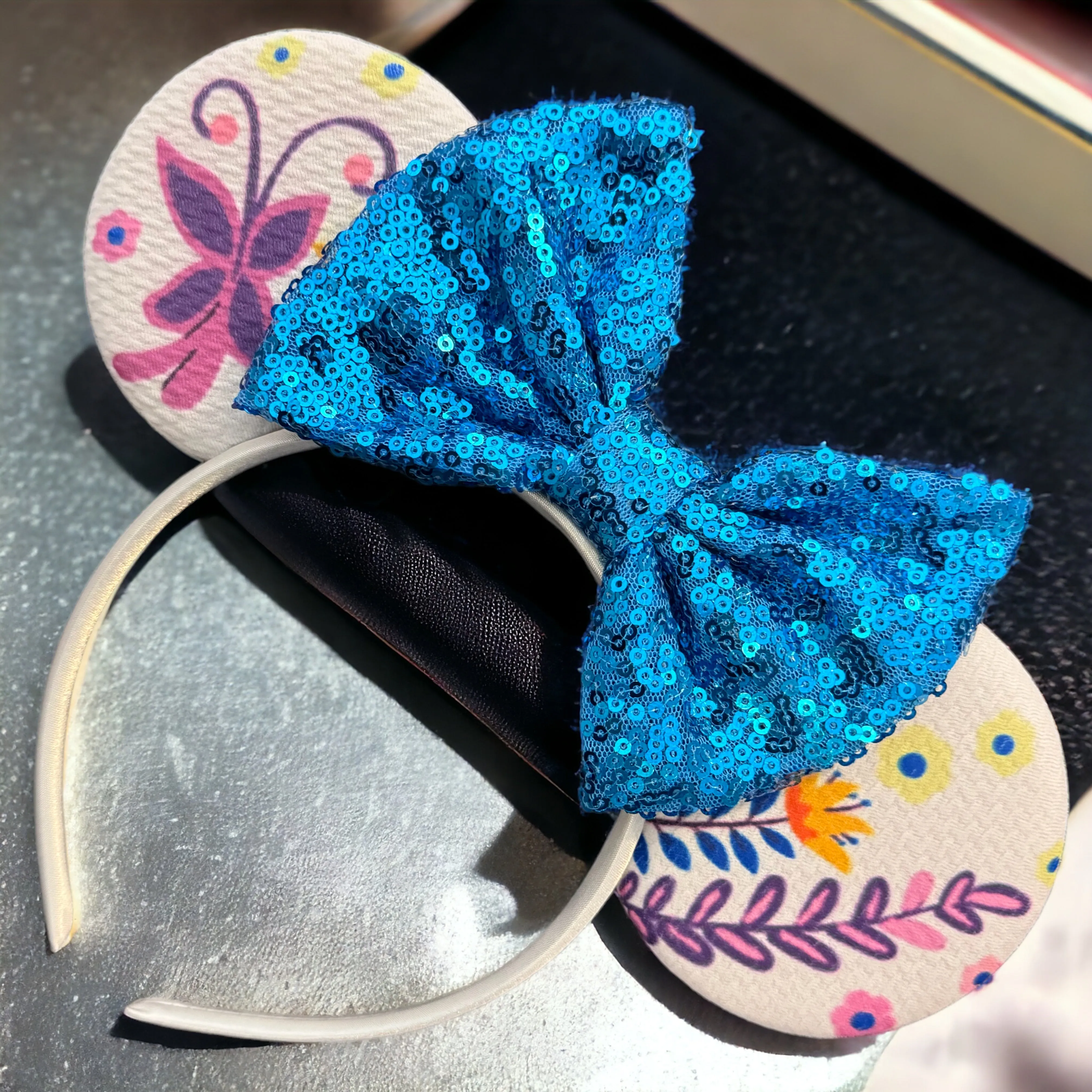 Encanto Inspired Mouse Ears Headband with Sequin Bow – Brand New!