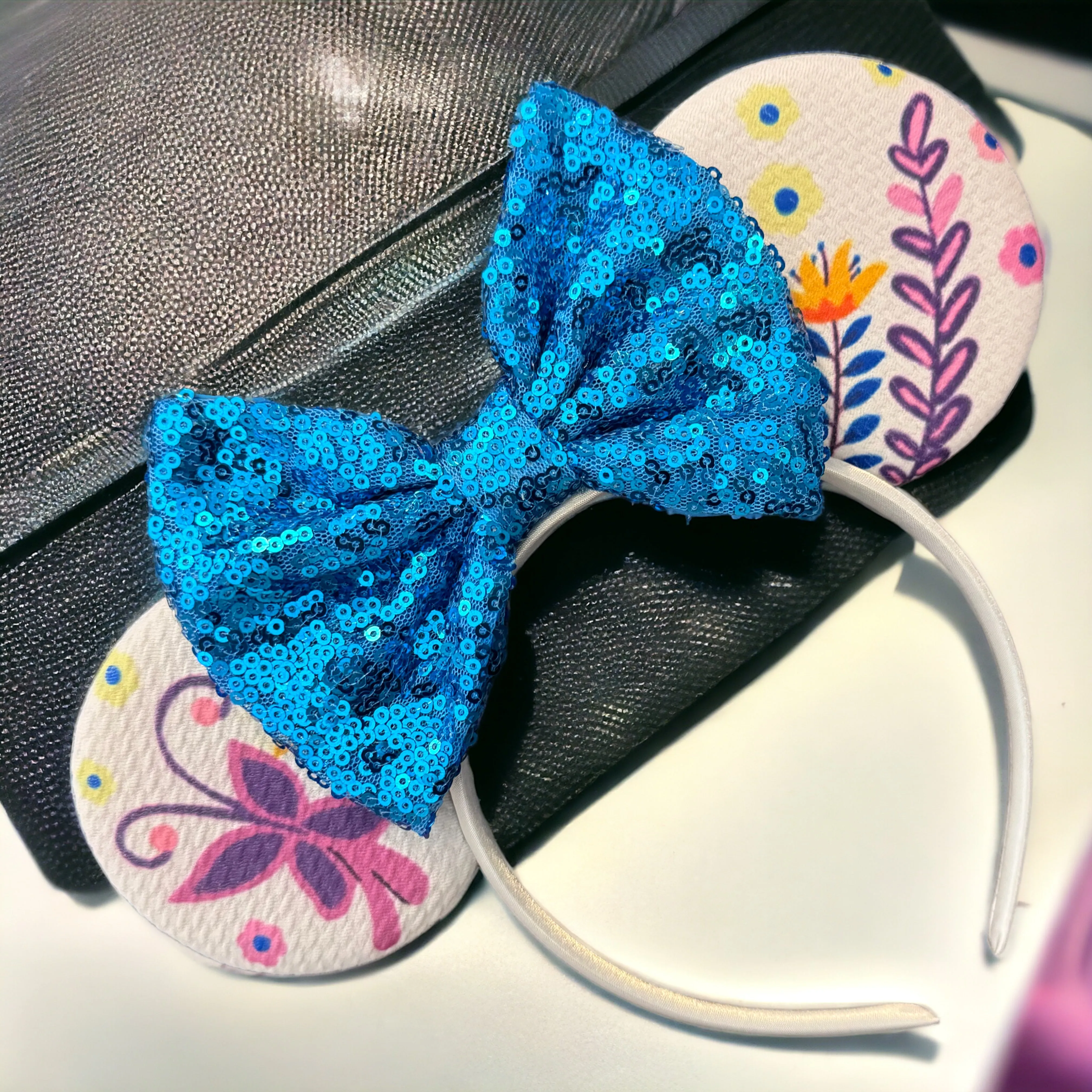 Encanto Inspired Mouse Ears Headband with Sequin Bow – Brand New!