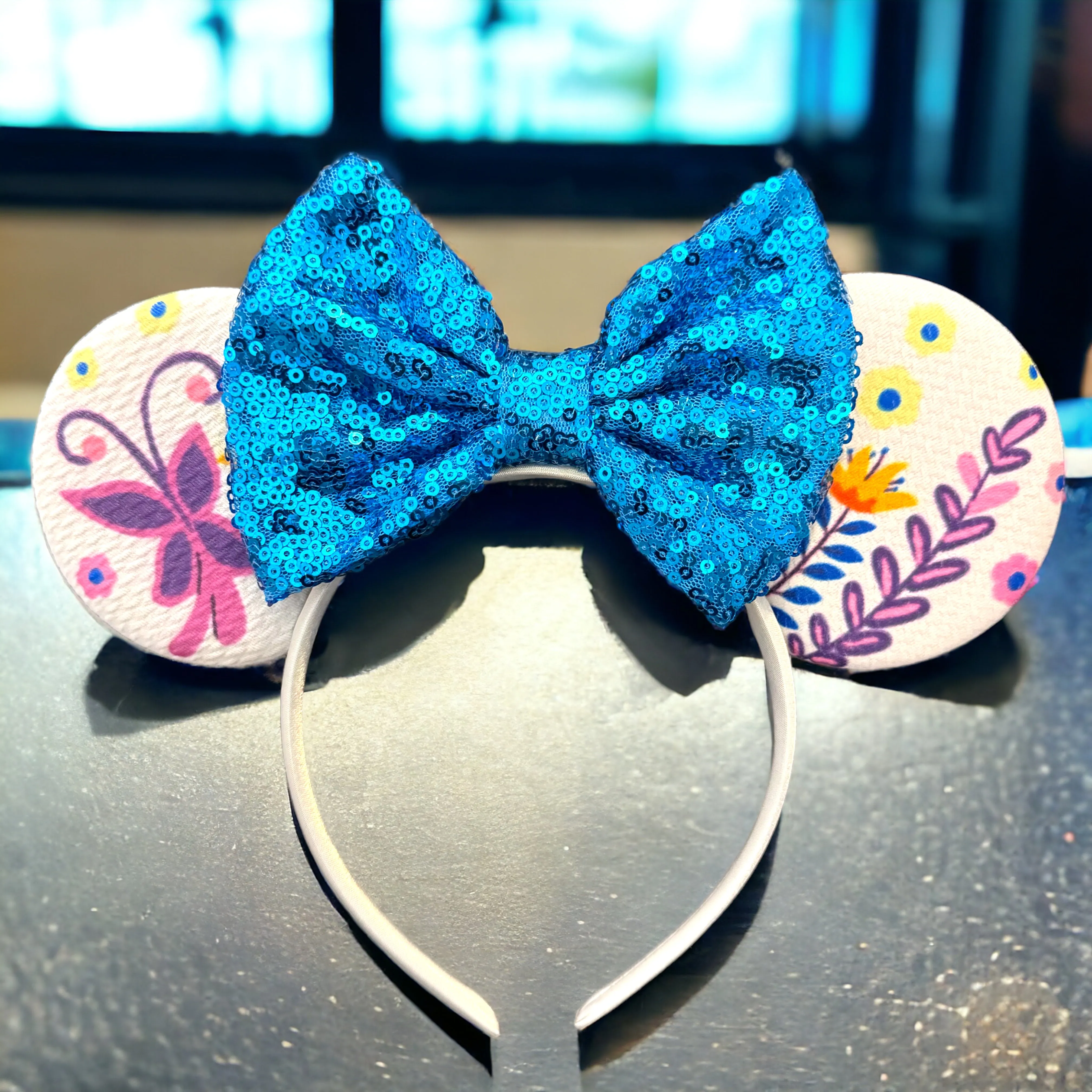 Encanto Inspired Mouse Ears Headband with Sequin Bow – Brand New!