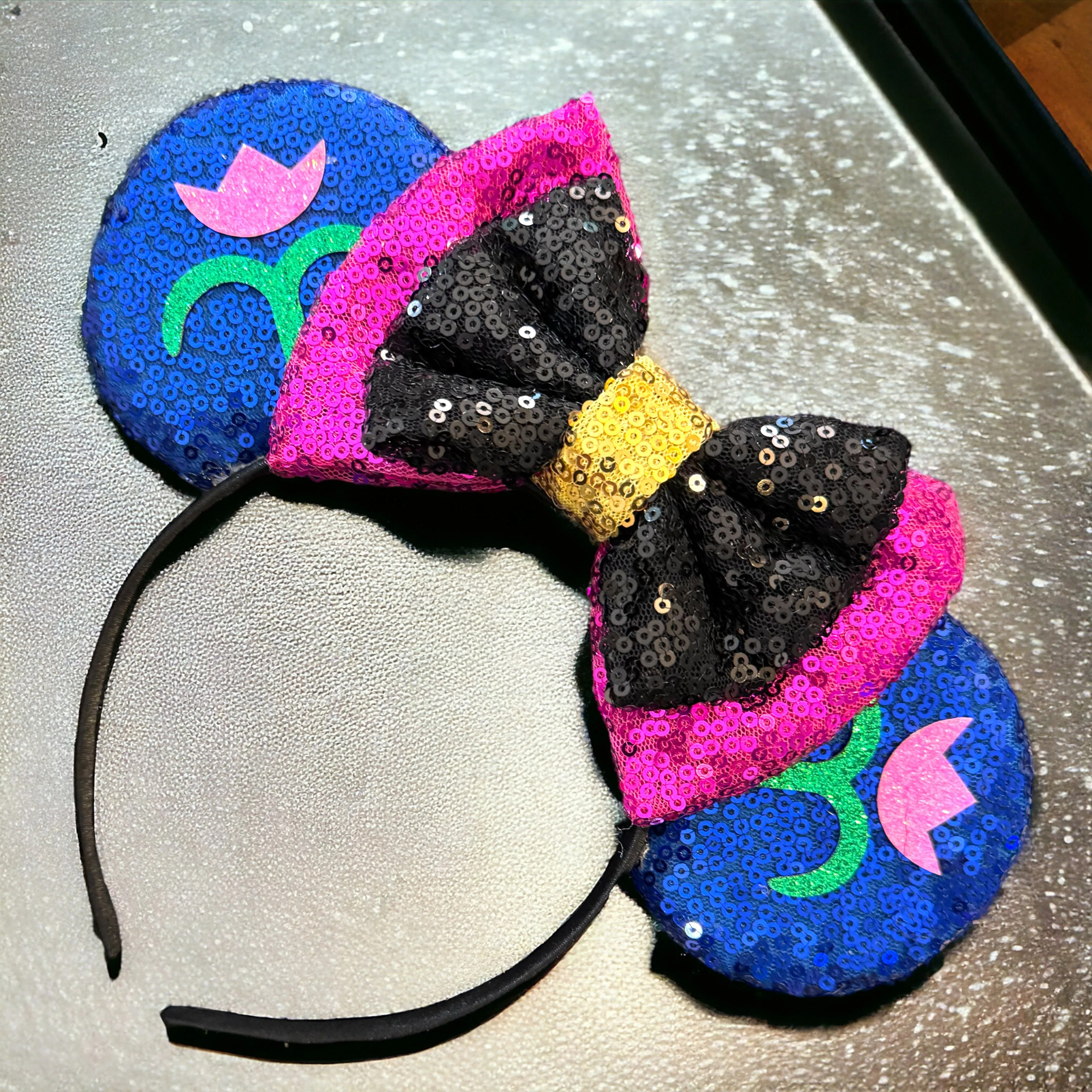 Encanto Inspired Mouse Ears Headband with Sequin Bow – Brand New!