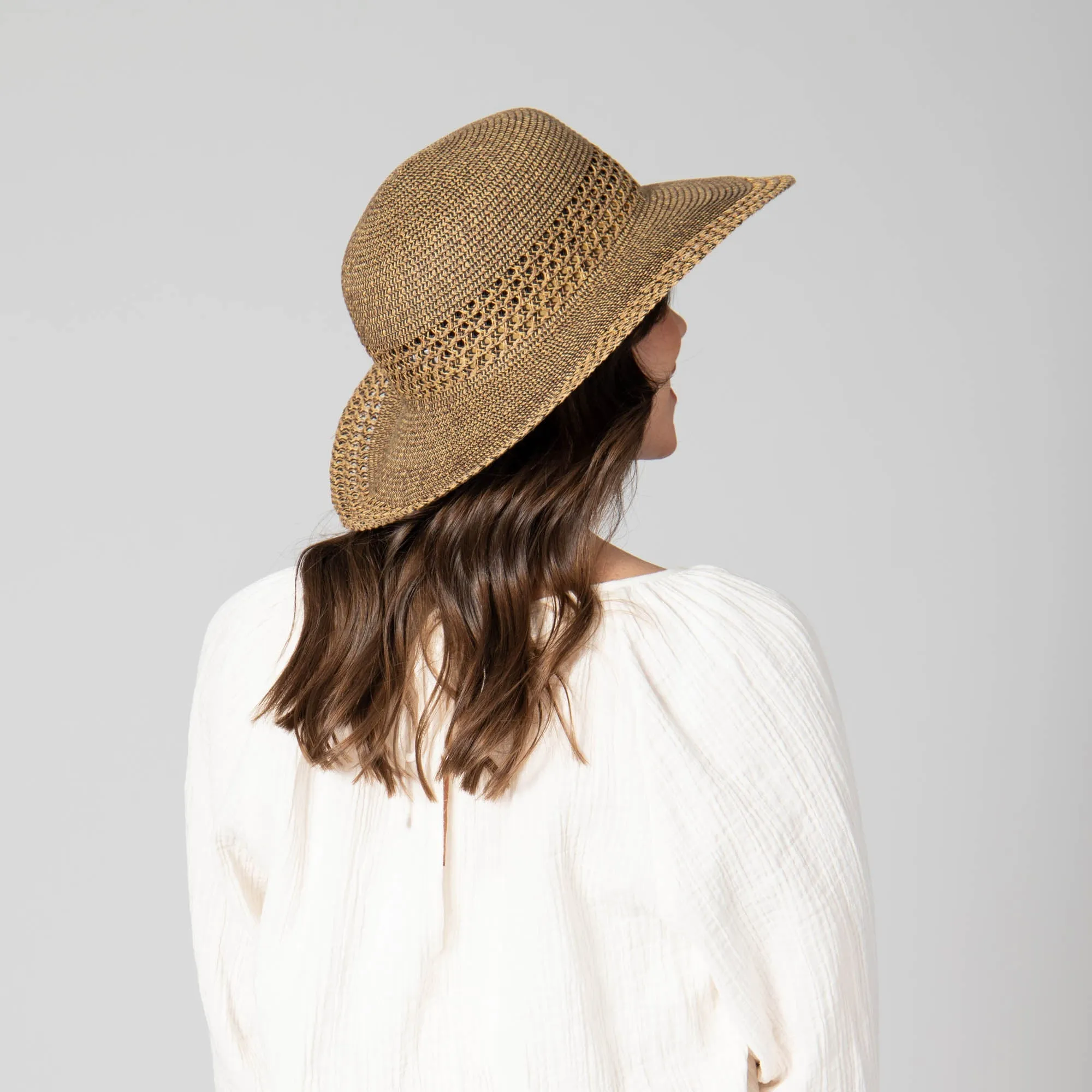 Everyday Sun Hat - Women's Sun Hat W/ Open Weave Stripes