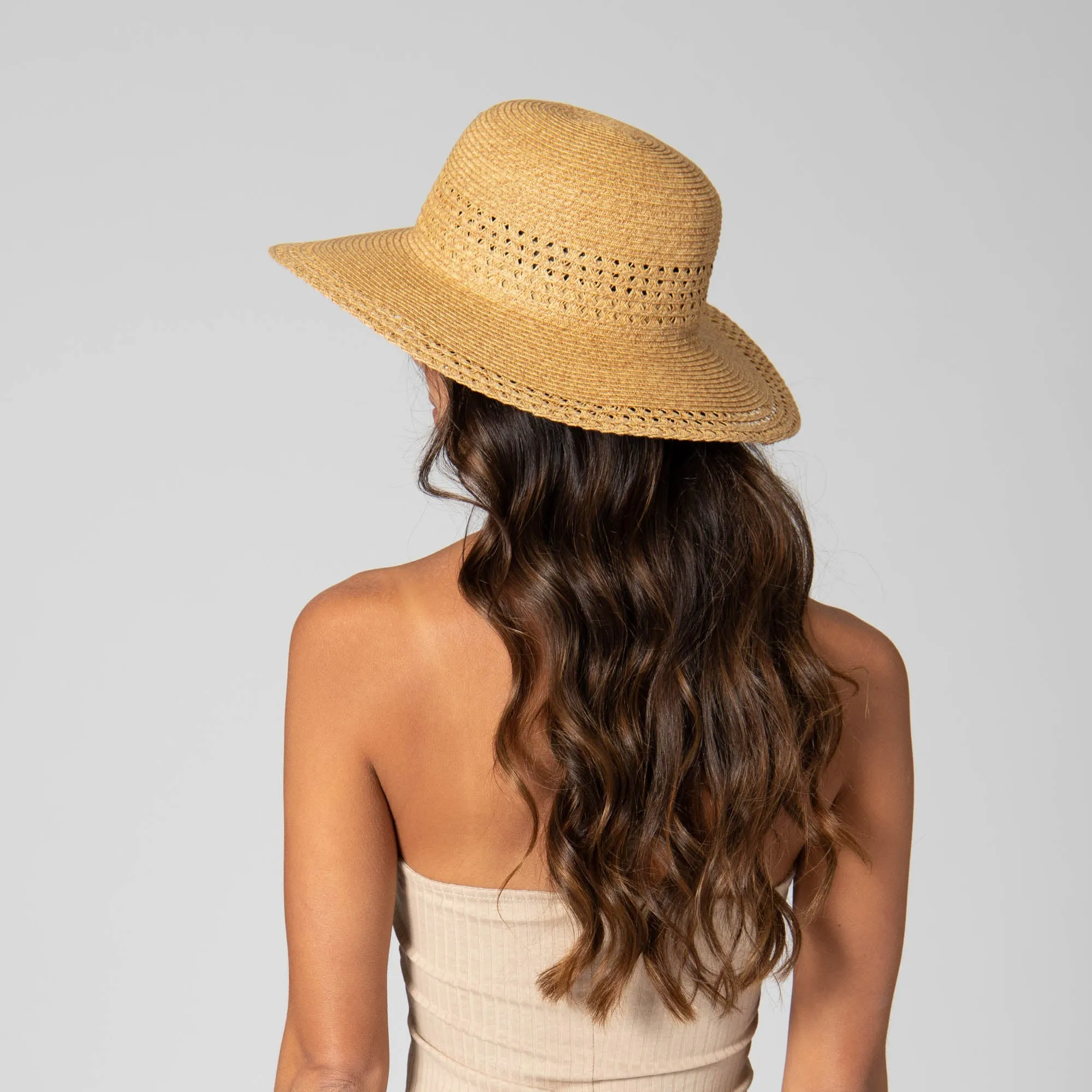 Everyday Sun Hat - Women's Sun Hat W/ Open Weave Stripes