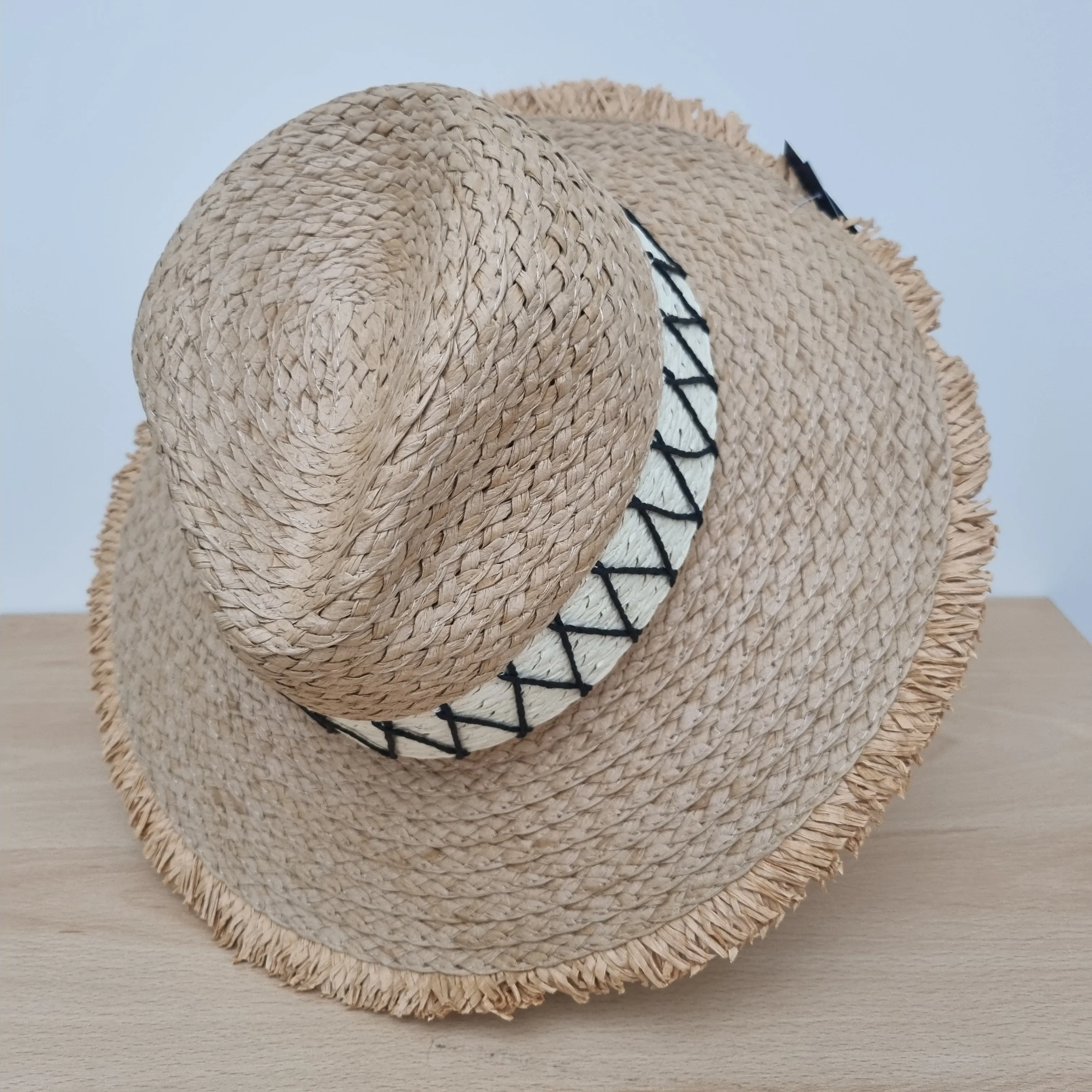 Fedora Sun Hat with frayed edge