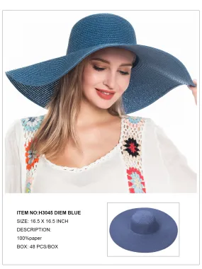 Floppy Foldable Beach Sun Hat-Denim Blue