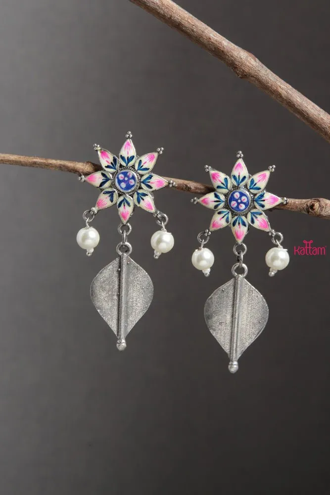 Flower Leaf Drop Earrings