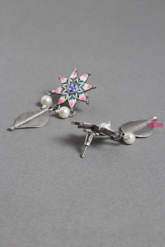 Flower Leaf Drop Earrings