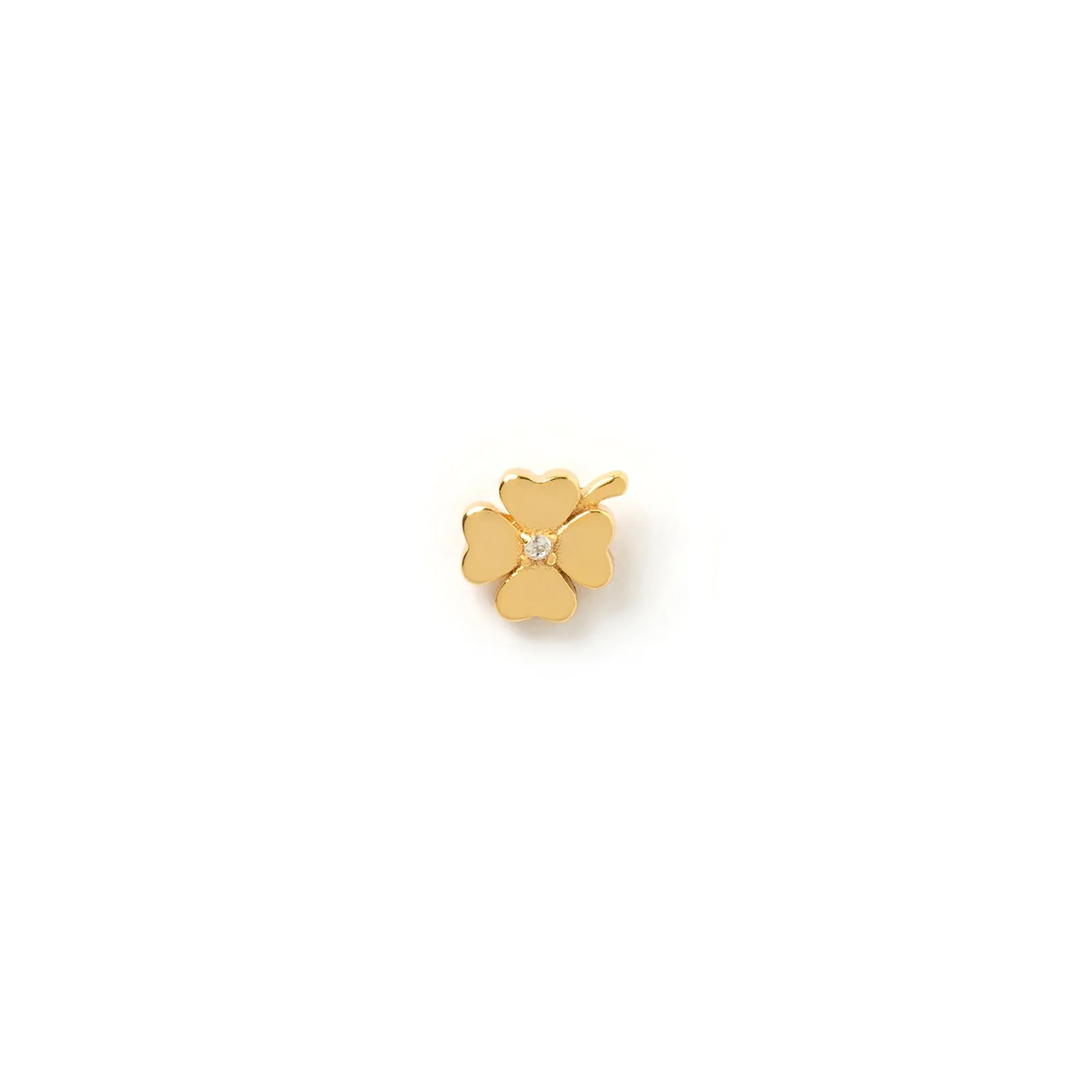 Four Leaf Clover Gold Single Stud