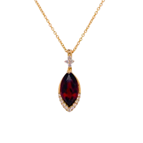 Garnet Marquise & Diamond Pendant