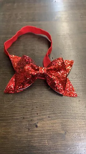 Girls Glitter Headband Bow (Multiple Colors)