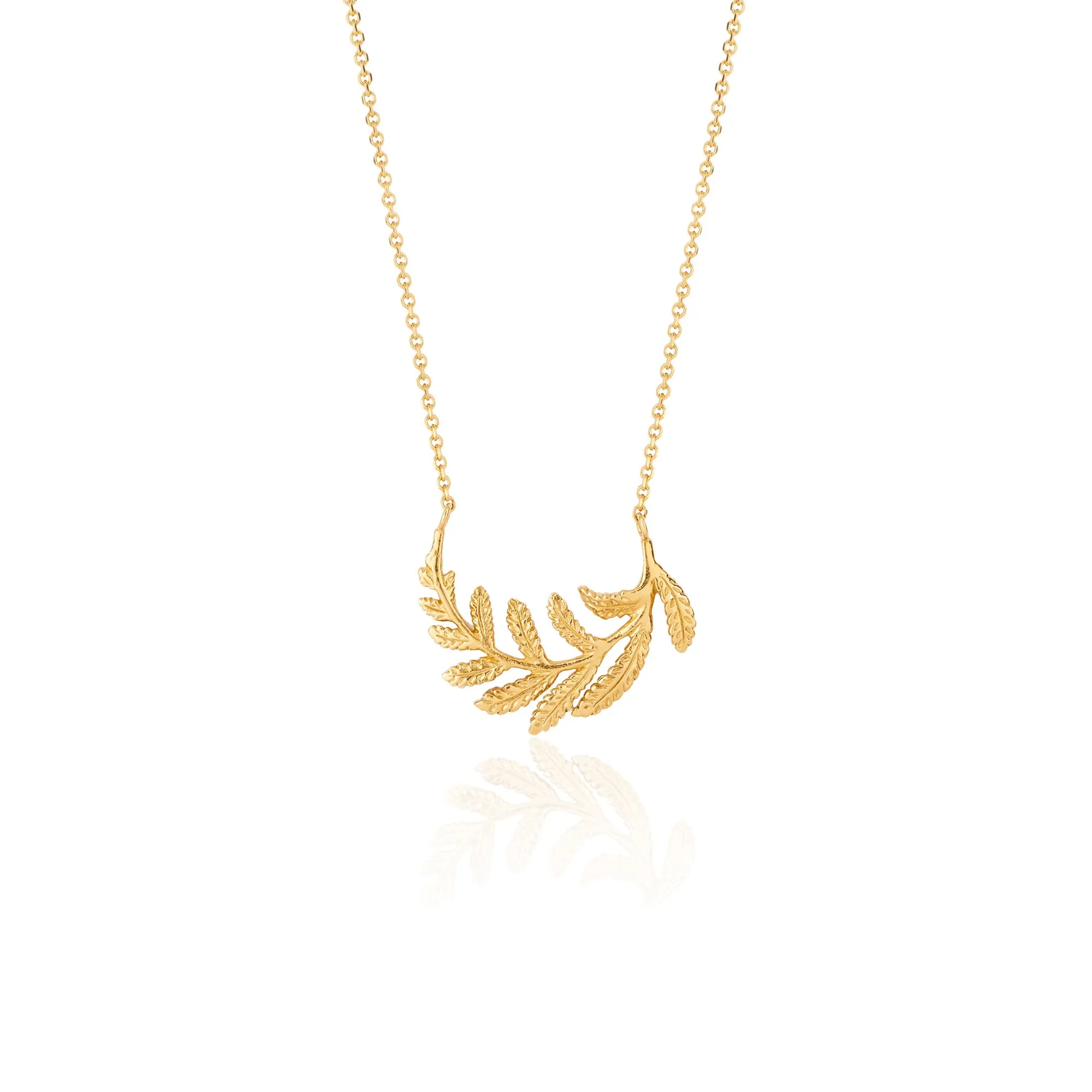 Gold Fern Hoop Necklace