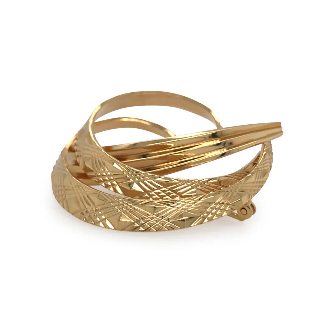 Gold 'swirl' Brooch