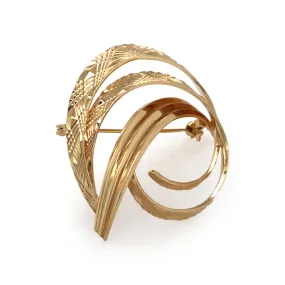 Gold 'swirl' Brooch