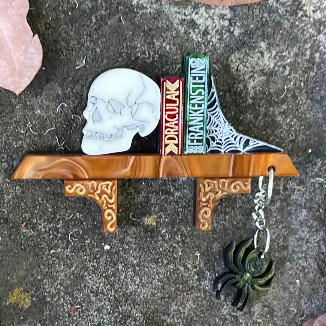 Halloween book shelf   - Brooch