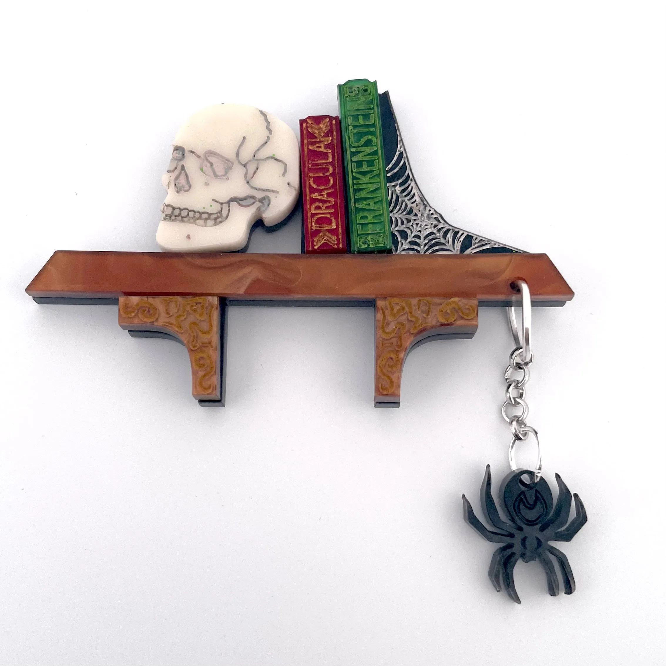 Halloween book shelf   - Brooch