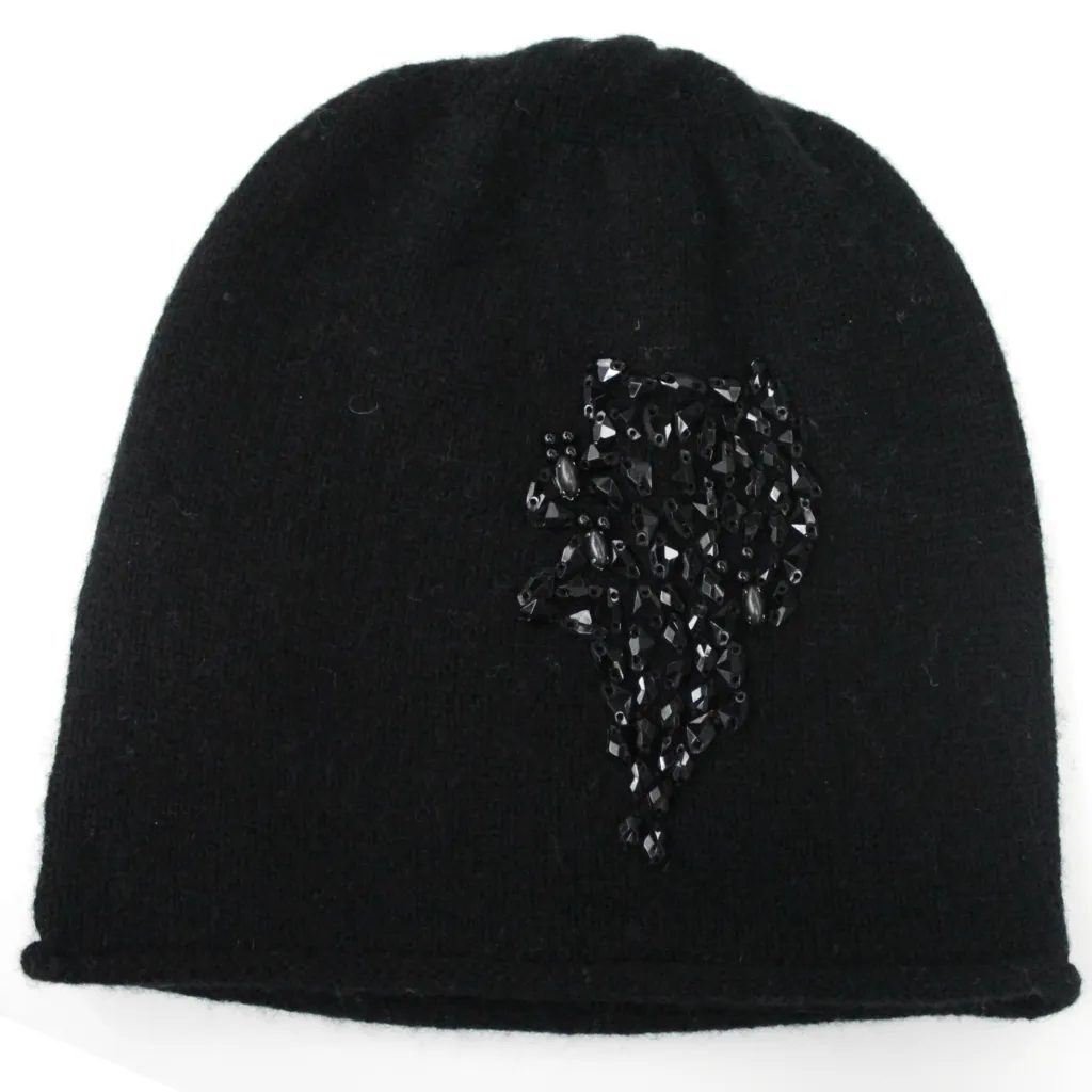 Hat with Jewel Stone Detail-Black