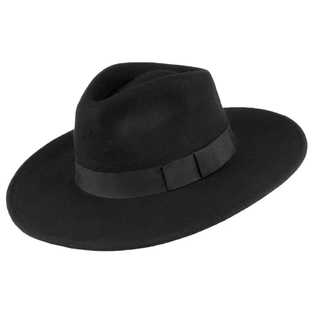 Hats The Author Wide Brim Fedora Hat Black Wholesale Pack