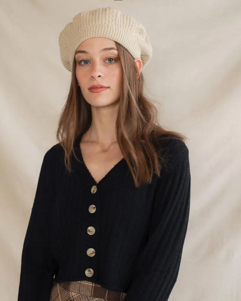 Hutton Knit Beret - Cream