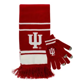 Indiana Hoosiers Crimson Scarf and Glove Combo