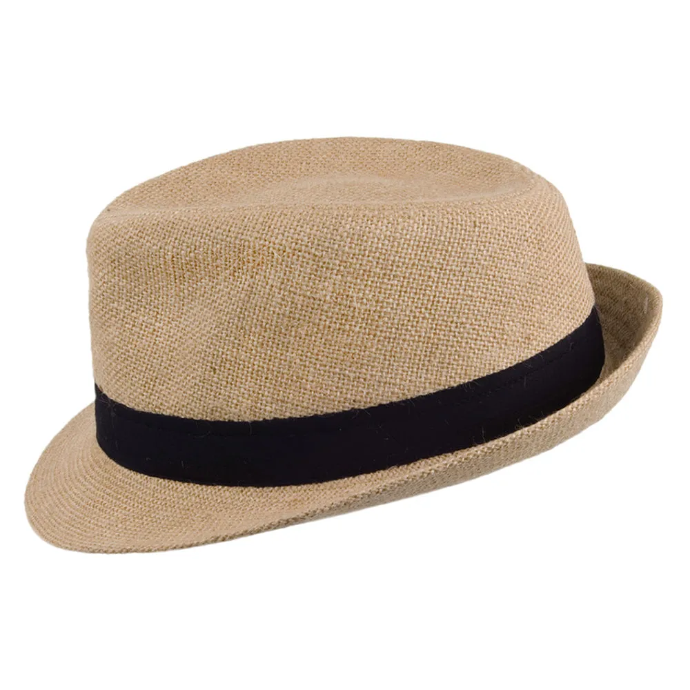 Jute Trilby Hat - Tan