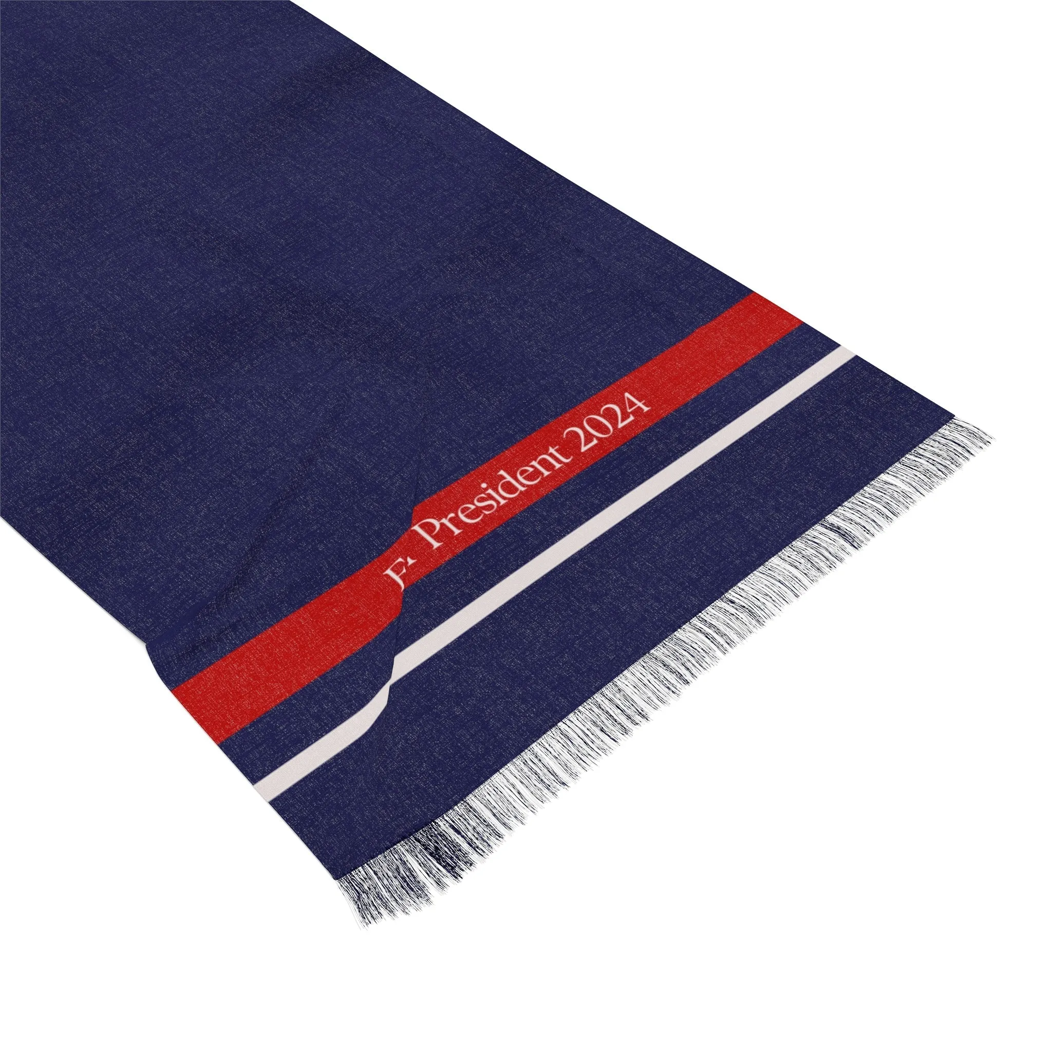 Kennedy for President Navy Striped Light Scarf