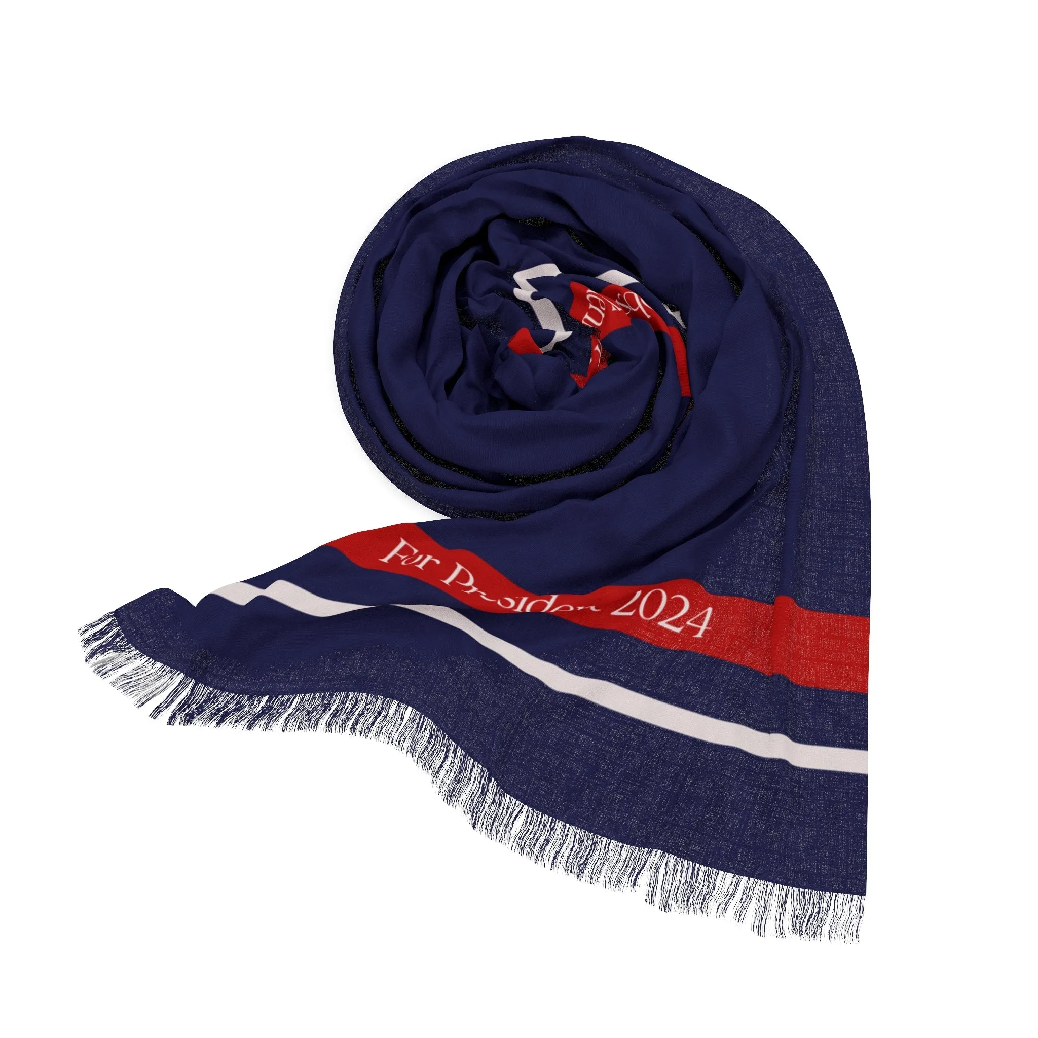 Kennedy for President Navy Striped Light Scarf