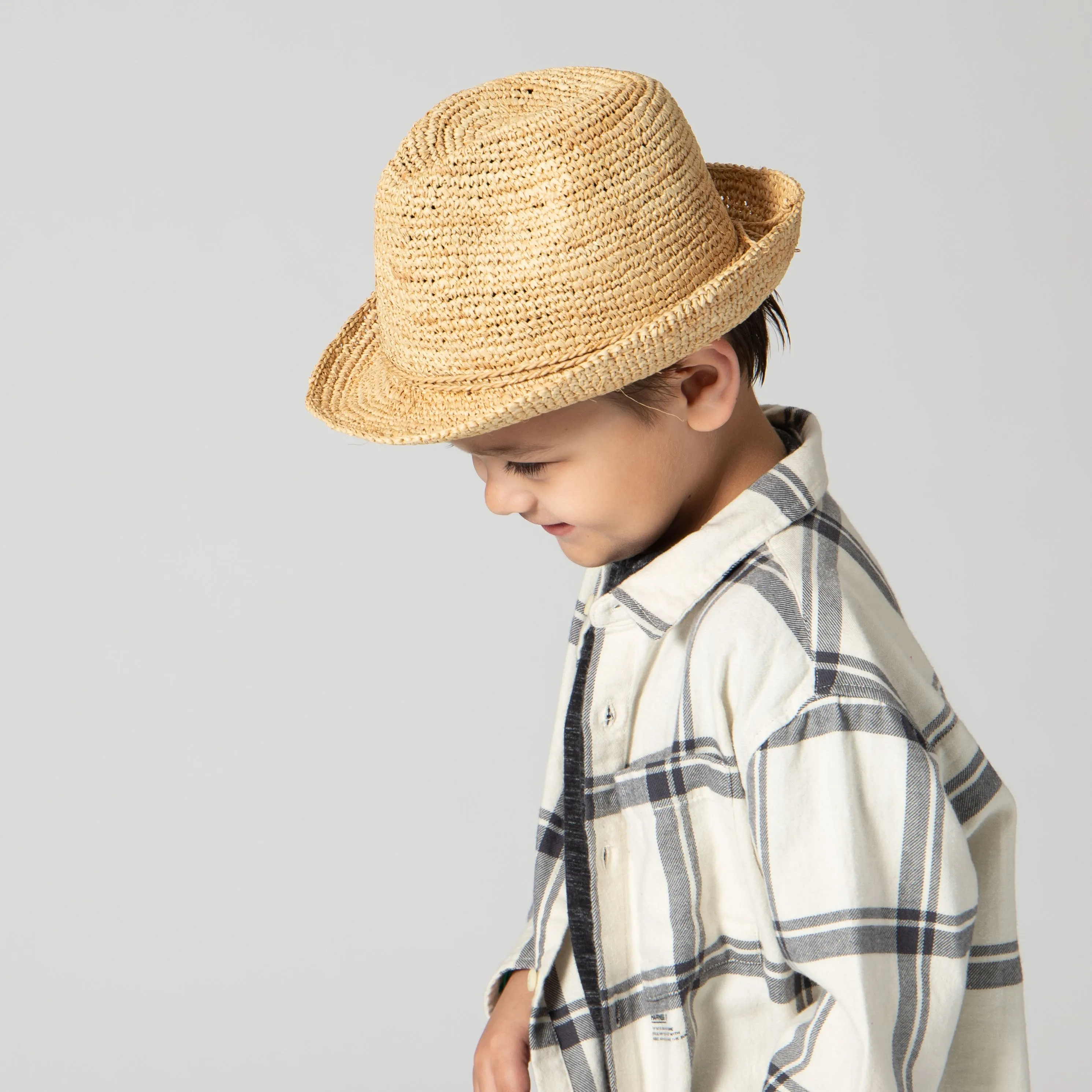 Kids' Crochet Raffia Fedora