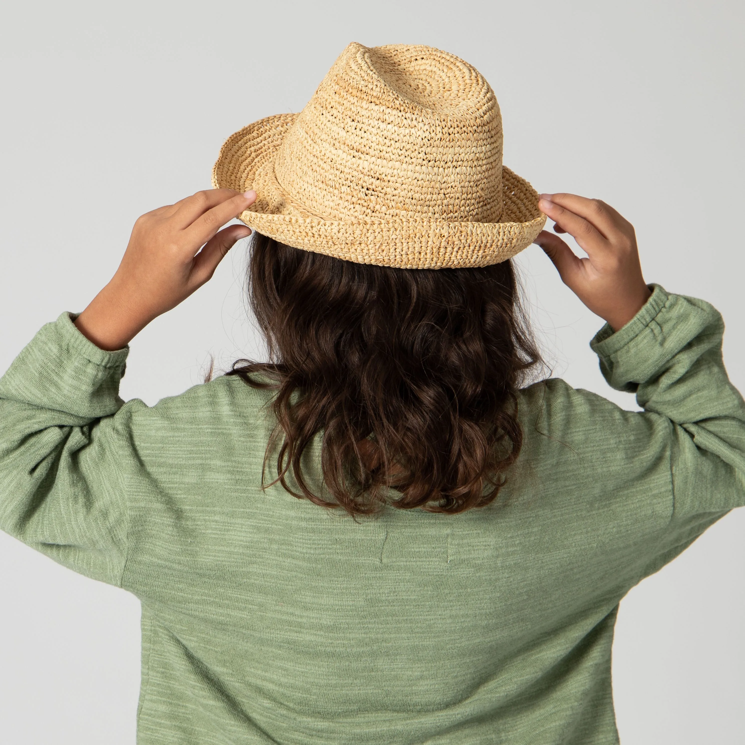 Kids' Crochet Raffia Fedora