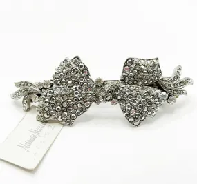 Kirks Folly France silver tone bow style hair barrette