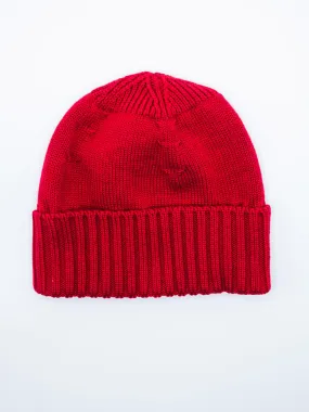 Knit Merino Beanie - Red