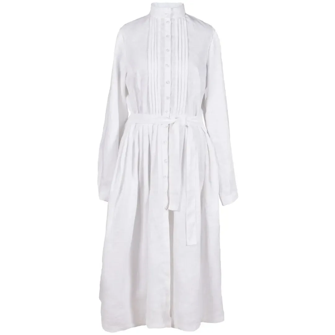 Linen Dress Auster White