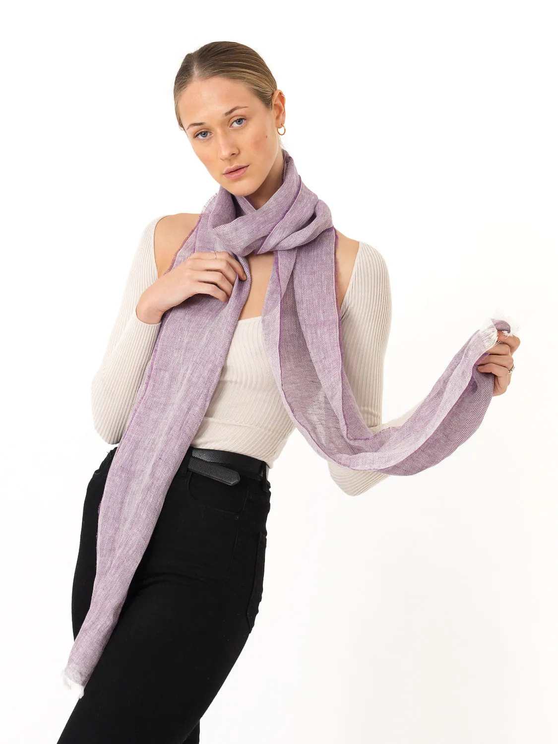 McNutt 100% Irish Linen Scarf - Lilac