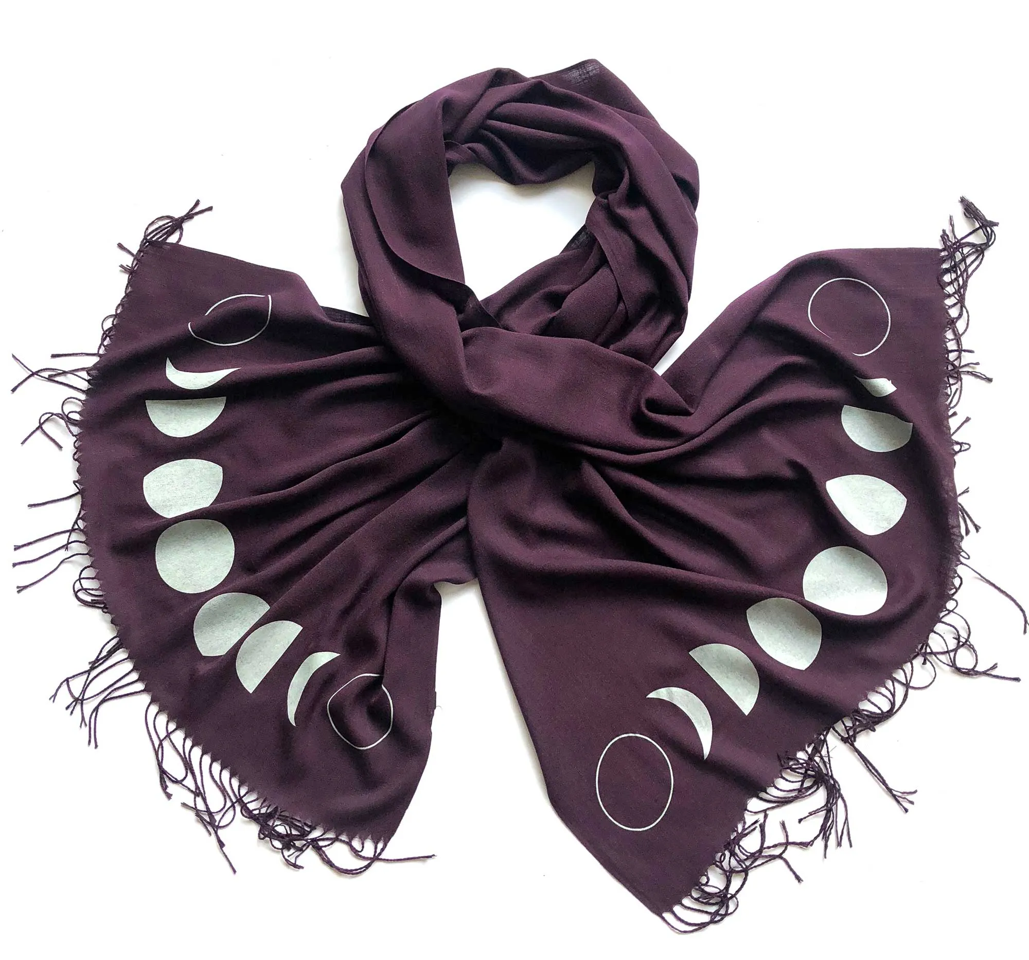 Moon Phase Scarf, bamboo pashmina