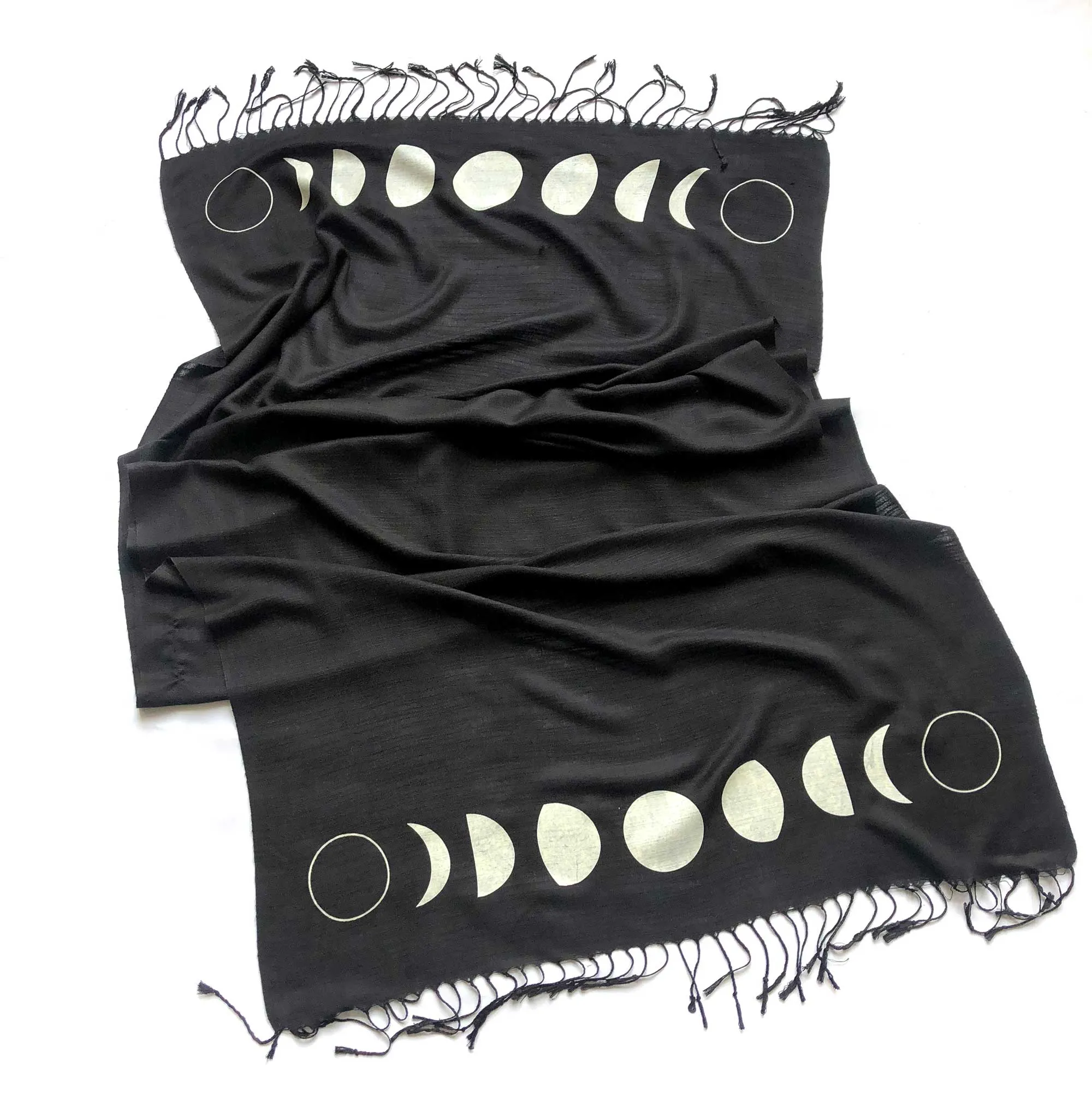 Moon Phase Scarf, bamboo pashmina