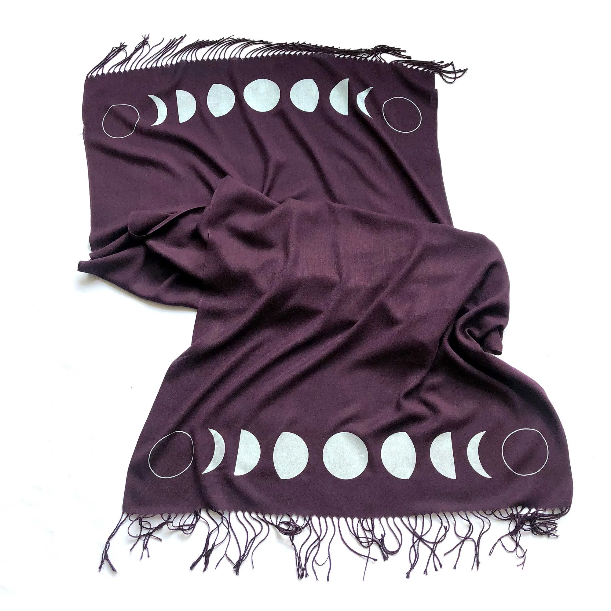 Moon Phase Scarf, bamboo pashmina