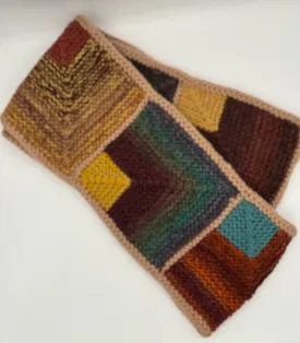 Multi Color Wool Patchwork Knit Scarf