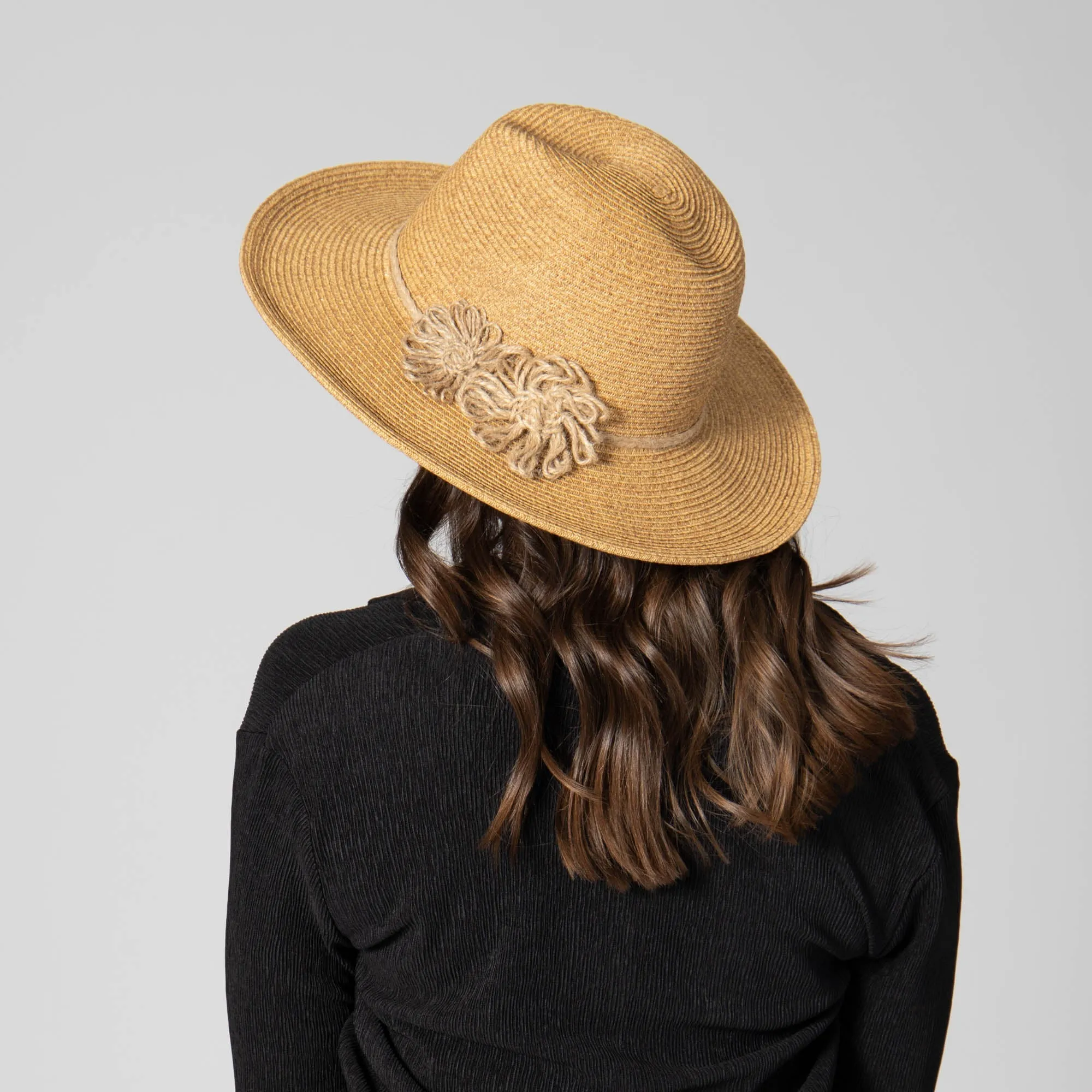 Naturally Sweet - Womens Ultrabraid Fedora with Floral Details