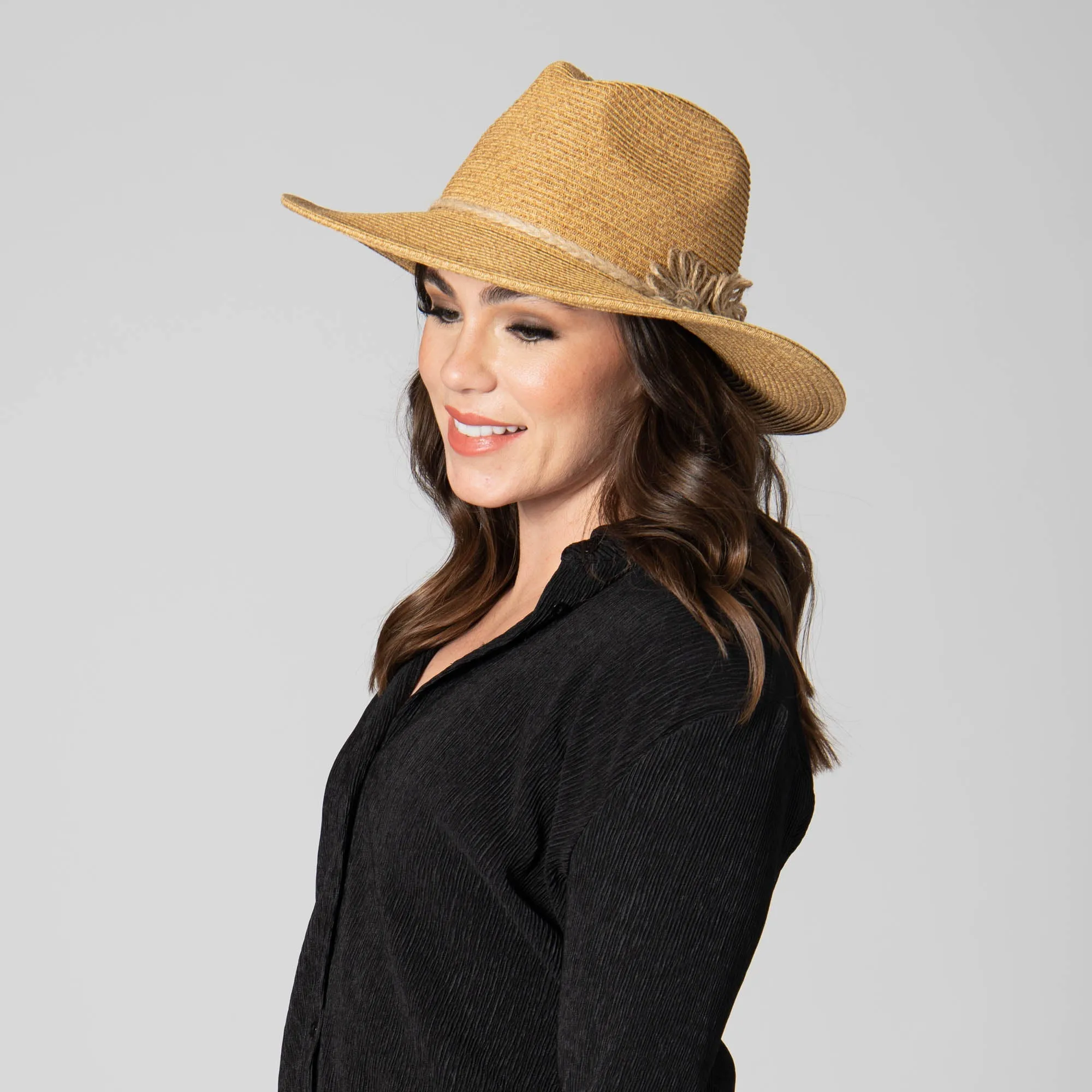 Naturally Sweet - Womens Ultrabraid Fedora with Floral Details