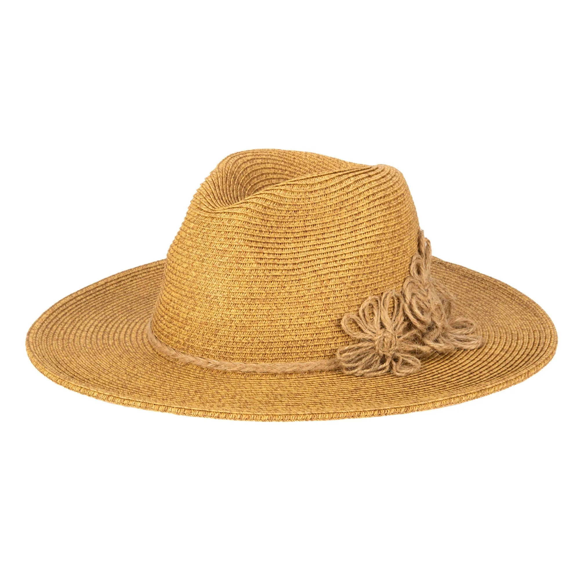 Naturally Sweet - Womens Ultrabraid Fedora with Floral Details