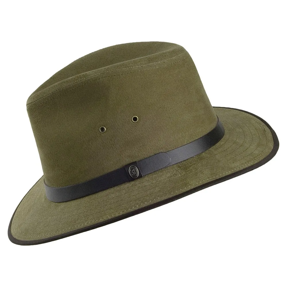 Nubuck Leather Safari Fedora - Olive