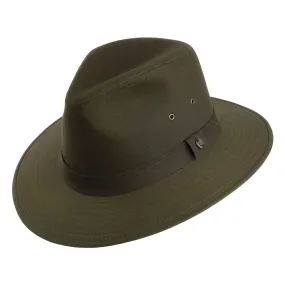 Oilcloth Safari Fedora Hat Olive Wholesale Pack