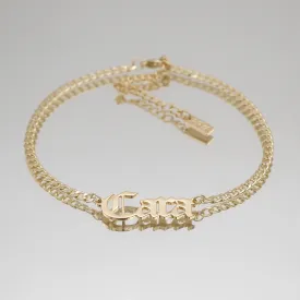 Old English Custom Name Anklet