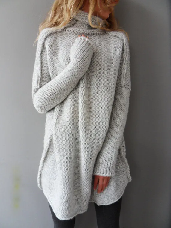 Oversized chunky knit sweater .