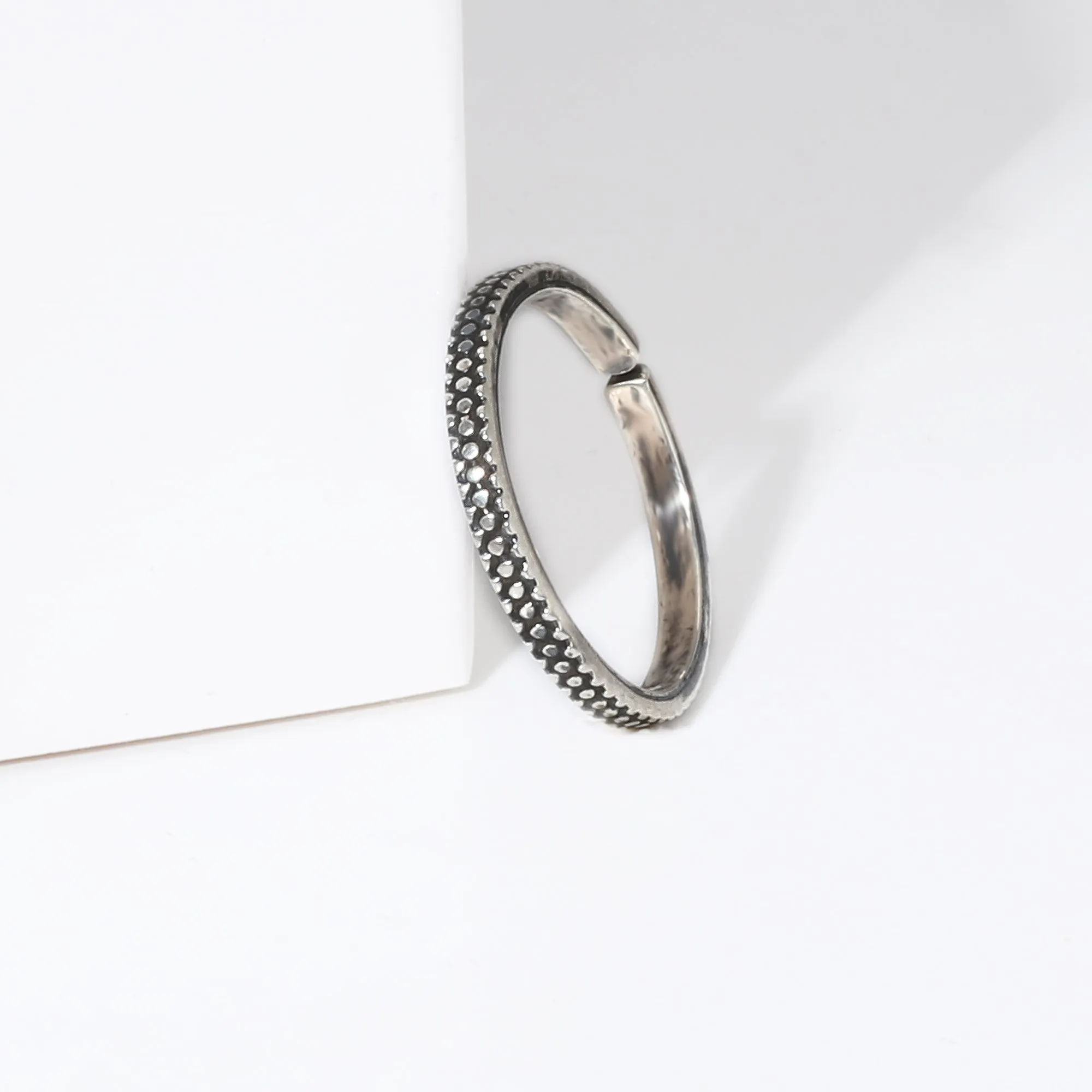 Oxidised Silver Minimal Boho Ring