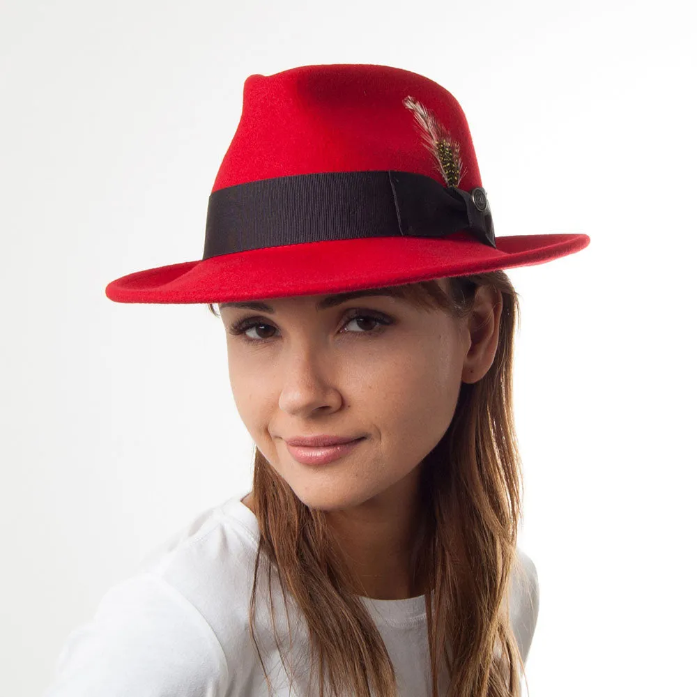 Pachuco Crushable C-Crown Fedora Red Wholesale Pack