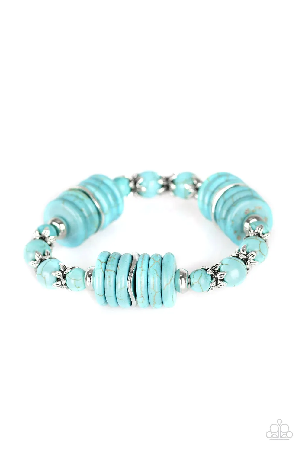 Paparazzi Accessories  - Sagebrush Serenade #B647 Basket - Blue Bracelet